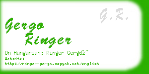 gergo ringer business card